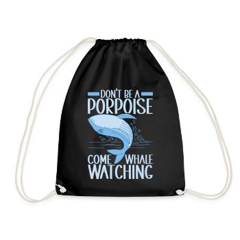 Whales Whale - Drawstring Bag - black - Front