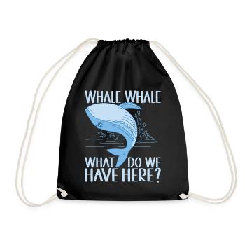 Whales Whale - Drawstring Bag - black - Front