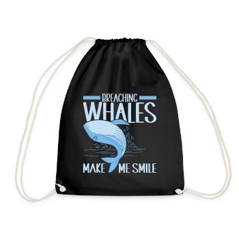 Whales Whale - Drawstring Bag - black - Front
