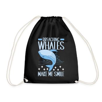 Whales Whale - Drawstring Bag - black - Front