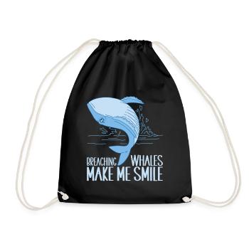 Whales Whale - Drawstring Bag - black - Front