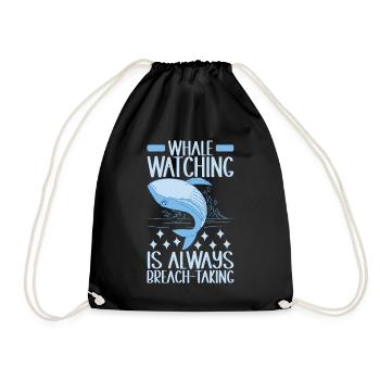 Whales Whale - Drawstring Bag - black - Front