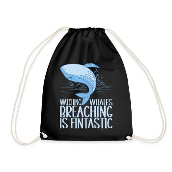 Whales Whale - Drawstring Bag - black - Front
