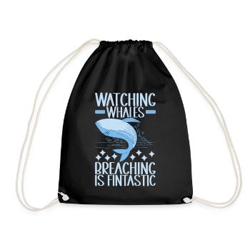 Whales Whale - Drawstring Bag - black - Front