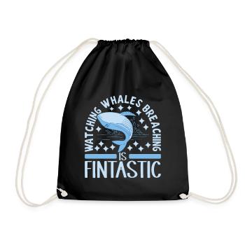 Whales Whale - Drawstring Bag - black - Front