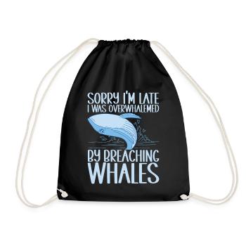 Whales Whale - Drawstring Bag - black - Front