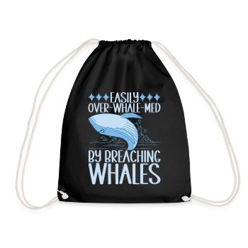 Whales Whale - Drawstring Bag - black - Front