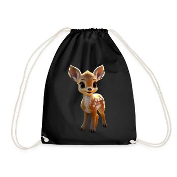Roe Deer Fawn Costume Roebuck Deer Cute Deer Fawn - Drawstring Bag - black - Front