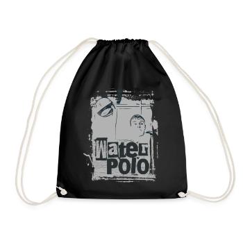 Minimalist water polo - Drawstring Bag - black - Front
