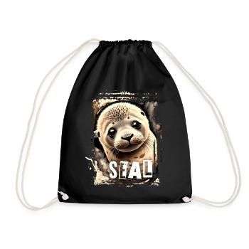 Seal - Robben-Baby - Turnbeutel - Schwarz - Vorne