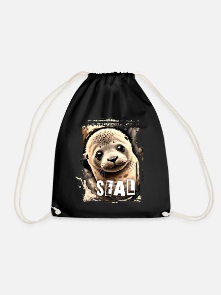 Seal - Robben-Baby - Turnbeutel - Schwarz