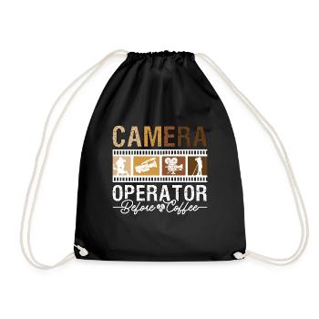 Camera Operator Before Movie Maker Coffee Lover - Drawstring Bag - black - Front