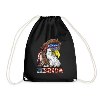 Eagle Merica 4th Of July USA - Turnbeutel - Schwarz - Vorne