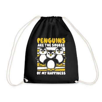 Penguins Are The Source Of My Happiness Seevogel - Turnbeutel - Schwarz - Vorne