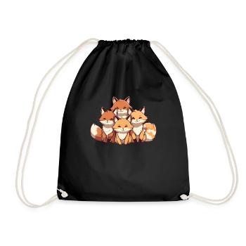 Lustige Geschenke für Fuchsliebhaber - Turnbeutel - Schwarz - Vorne