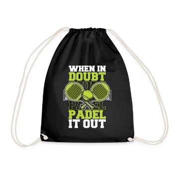When In Doubt Padel It Out Paddleball Paddle - Drawstring Bag - black - Front