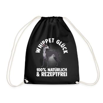 Hund Whippet - Turnbeutel - Schwarz - Vorne