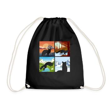 Cadeaux amusants pour les amoureux du renard - Sac de sport léger - noir - Devant