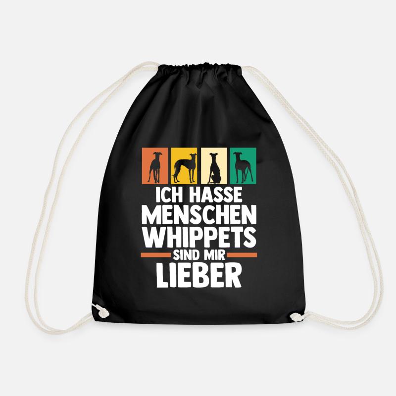 Hund Whippet - Turnbeutel - Schwarz
