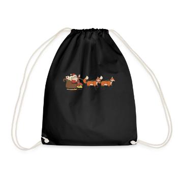 Lustige Fuchs-Weihnachtsgeschenke - Turnbeutel - Schwarz - Vorne