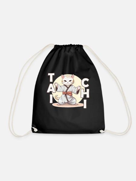 Chinese Martial Art Cat Mental Meditation Tai Chi - Turnbeutel - Schwarz