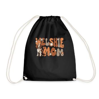 Welsh Springer Spaniel Groovy Welshie maman - Sac de sport léger - noir - Devant
