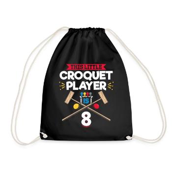 8 Years Old Croquet Player 8th Birthday Croquet Pl - Turnbeutel - Schwarz - Vorne