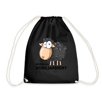 Official Sleep Shirt Sheep Pajamas Pajamas Pajamas - Drawstring Bag - black - Front