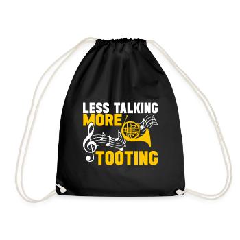 Horn Brass Instrument - Drawstring Bag - black - Front