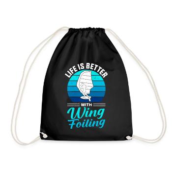 Wingsurfing Foil Wing Wing Boarding Wing Foiling - Turnbeutel - Schwarz - Vorne