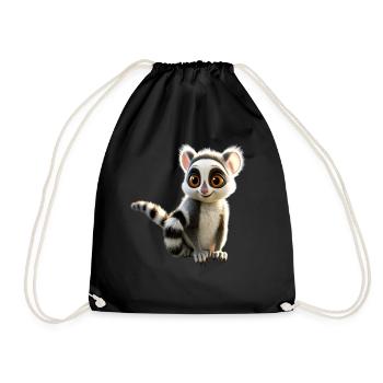 Ring-tailed lemurs lover Lemur ring-tailed lemurs Maki ring-tailed lemur - Drawstring Bag - black - Front
