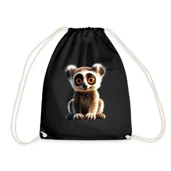 Ring-tailed lemurs lover Lemur ring-tailed lemurs Maki ring-tailed lemur - Drawstring Bag - black - Front