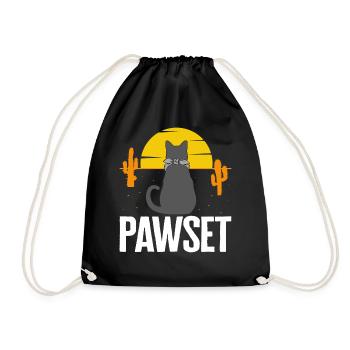 Chemise de Cowboy, pawset Cowboy chat au coucher du soleil Tee, - Sac de sport léger - noir - Devant