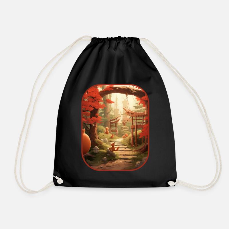 Torii Trail Eichhörnchen Heiliges Playtime T-Shirt - Turnbeutel - Schwarz