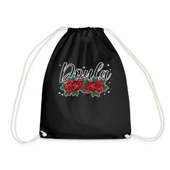 Doula Birth Worker Roses Flower - Drawstring Bag - black - Front