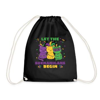 Déguisement de carnaval de chat de Mardi Gras - Sac de sport léger - noir - Devant