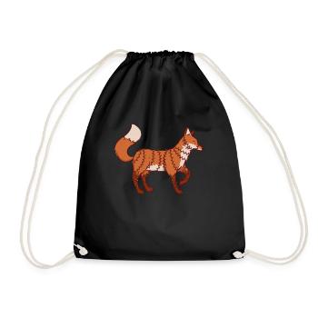 Funny Fox Christmas Gifts - Drawstring Bag - black - Front