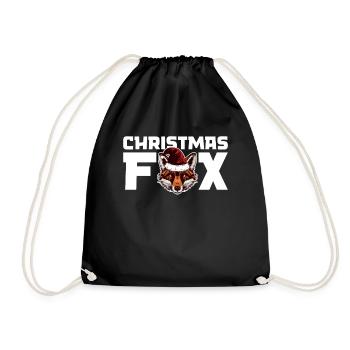 Funny Fox Christmas Gifts - Drawstring Bag - black - Front