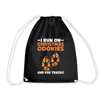Fox Lover Funny Fox Christmas Gifts - Drawstring Bag - black - Front