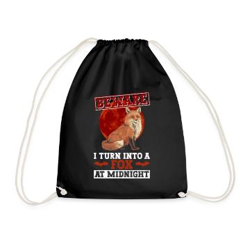 Fox Lover Spooky Fox Halloween Gift - Drawstring Bag - black - Front