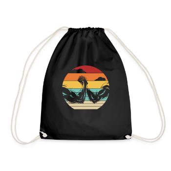 Retro Hand Wrestling Techniques Exercise Arm - Drawstring Bag - black - Front