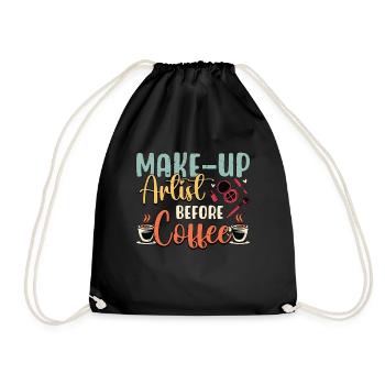 Make-Up Artist Before Beauty Salon Coffee Lover - Drawstring Bag - black - Front