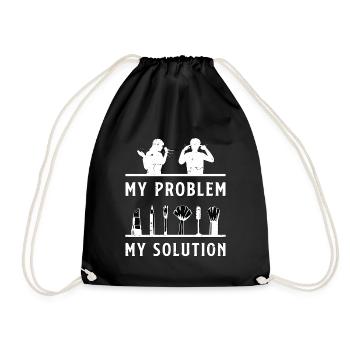 Make-Up Artist My Problem My Pictogram Dad Mom - Drawstring Bag - black - Front