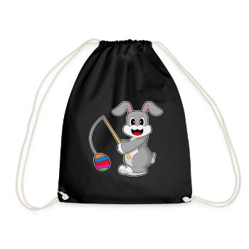 Bunny Easter Fishing - Drawstring Bag - black - Front