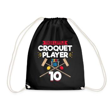 10 Years Old Croquet Player 10th Birthday Croquet - Turnbeutel - Schwarz - Vorne