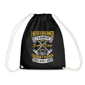 Croquet Sport Croquet Game - Super Sexy Croquet pl - Drawstring Bag - black - Front