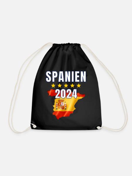 Spain 2024 Jersey - Spanish Flag Spain - Drawstring Bag - black