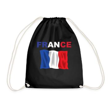 Maillot France 2024 - Drapeau Français - Sac de sport léger - noir - Devant