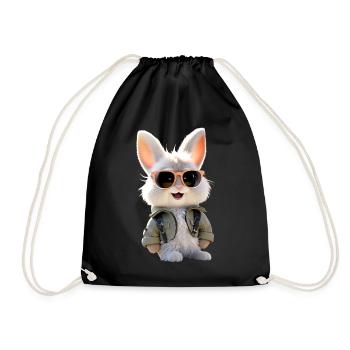 Lapin lapin lièvre lapin cadeau lapins mignons - Sac de sport léger - noir - Devant