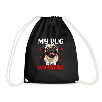 My pug is my valentine, valentines day pug - Turnbeutel - Schwarz - Vorne